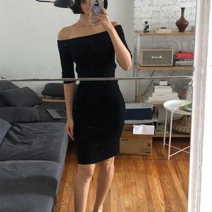 Helmut Lang bodycon off-shoulder dress